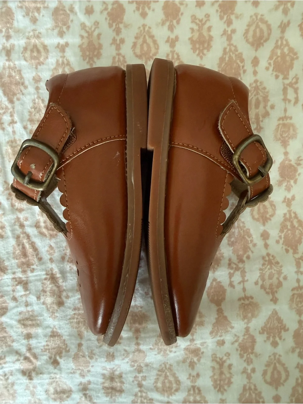 Girls' Brown Leather Mary Jane Shoes